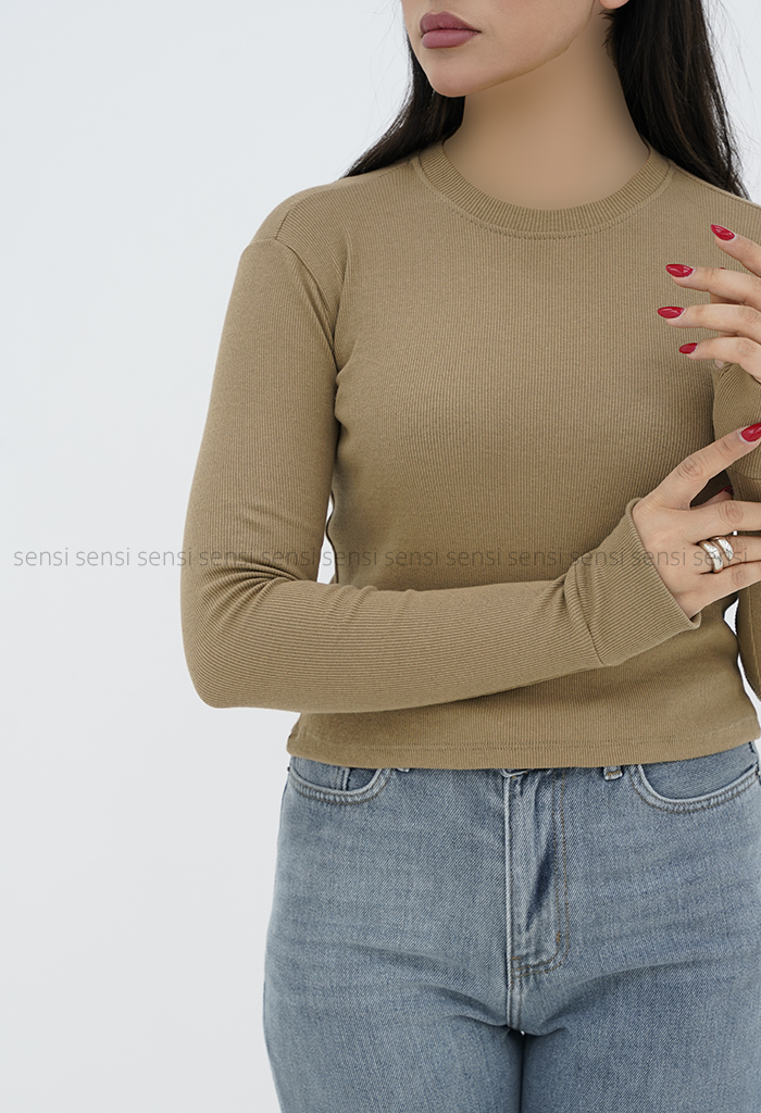 بلوز زنانه کبریتی کشی آستین فینگر دارقد44 کد1006825